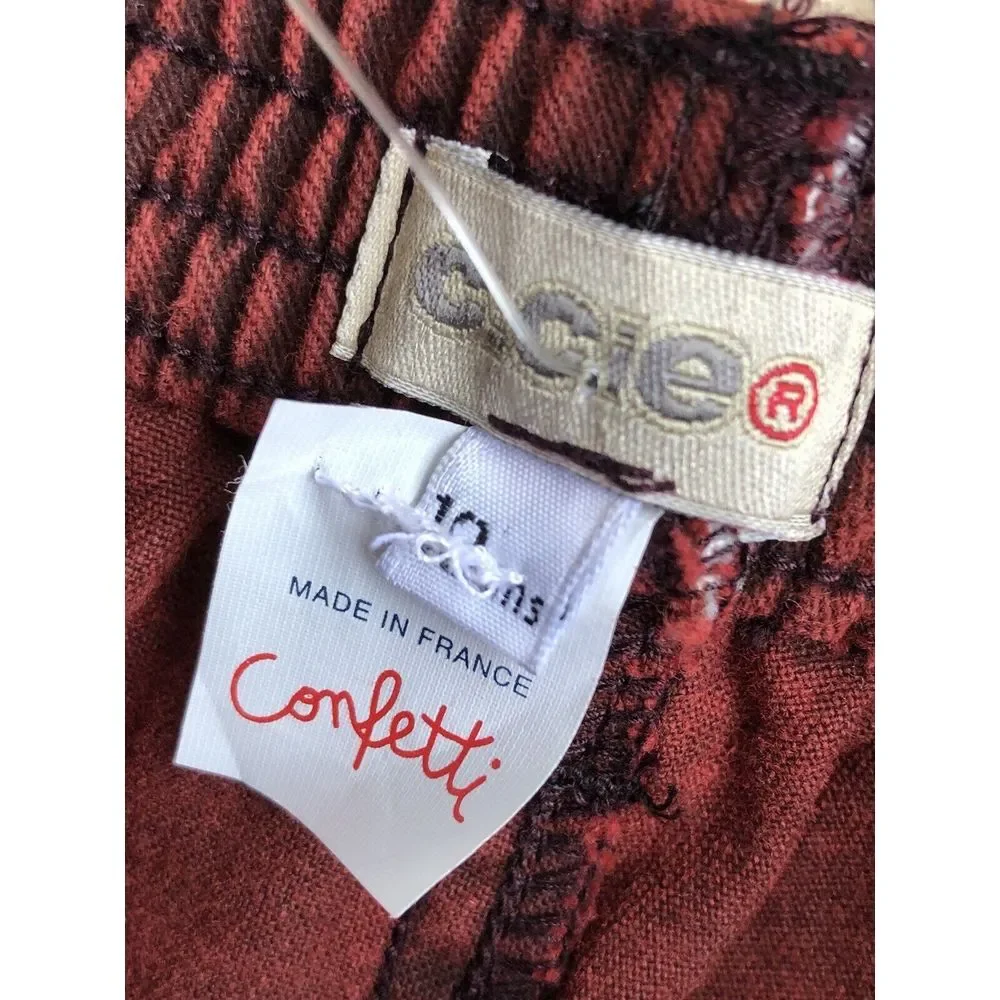 Cargo Pants Boys   Burgundy  4 Pockets Elastic Wa  Cotton  Size 10 New with Tags